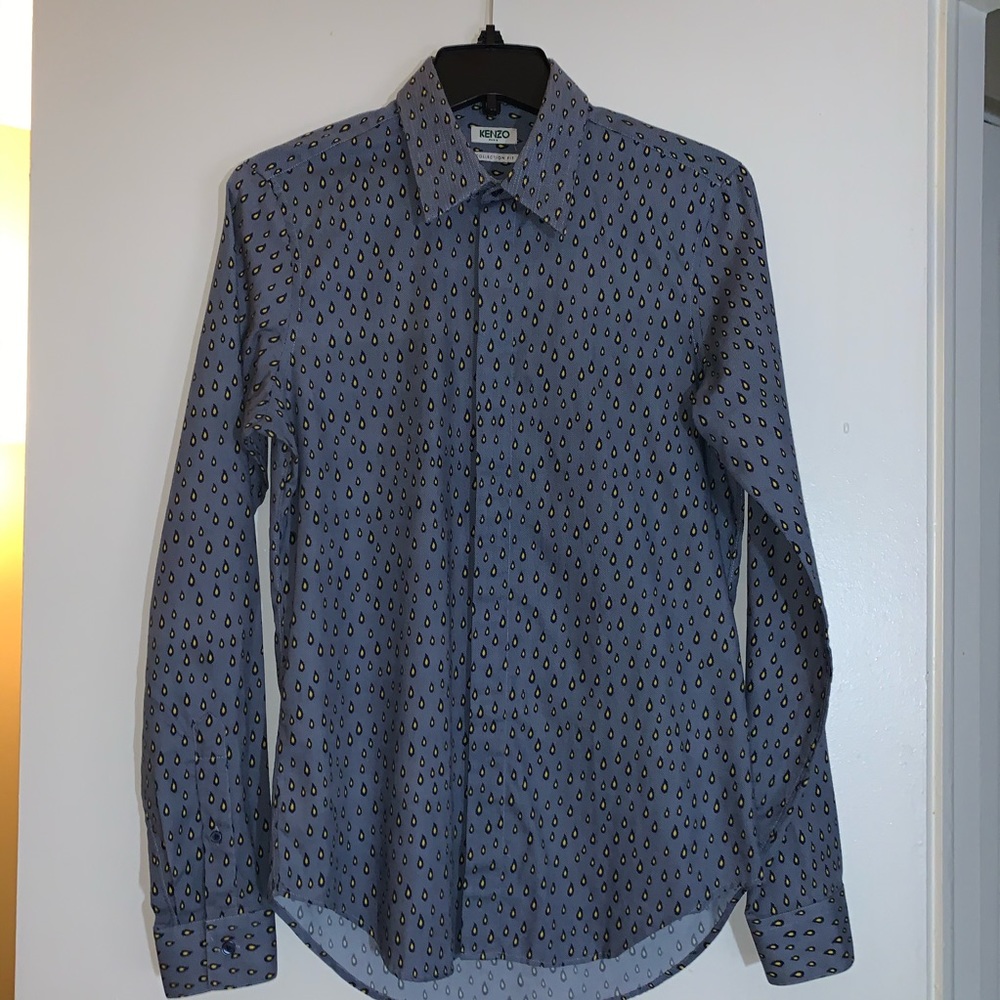 Kenzo Men’s Raindrop Button Down Shirt Size 38/15